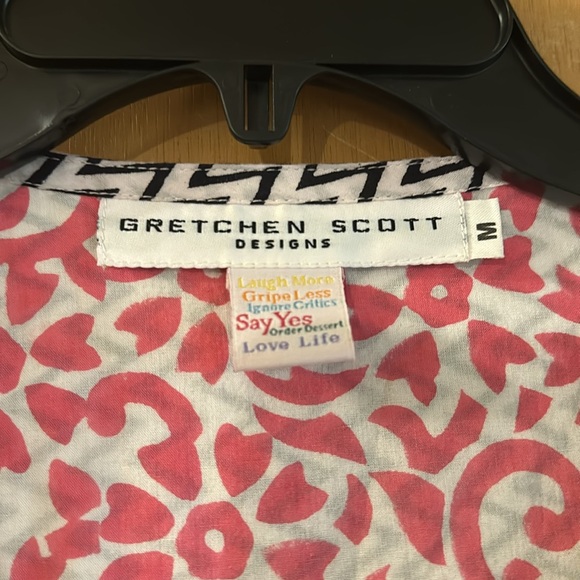 Gretchen Scott Women’s ZigZag Chevron Print Cotton Tunic Top Size Medium - Picture 6 of 10